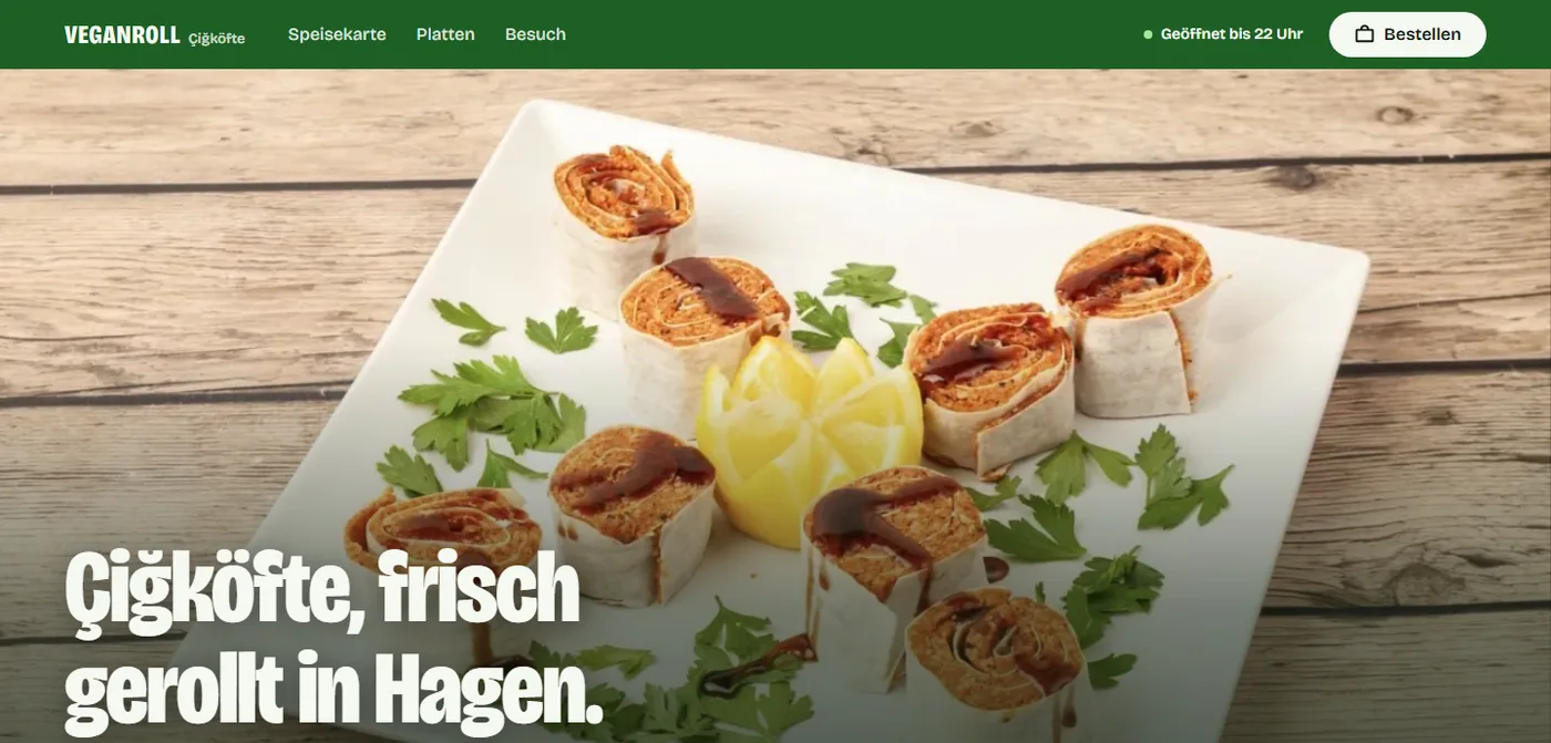 Demo-Entwurf: Startseite eines imbiss in hagen, Ansicht am Computer